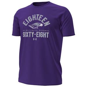 Image of Under Armour T-Shirt Curved Eighten over Mascot UW-Whitewater Warhawks Sixty-Eight