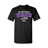 Sister Youth: T-Shirt UW-Whitewater Warhawk over Mascot and Sister - CS -  1