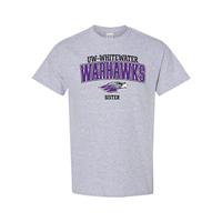 Sister Youth: T-Shirt UW-Whitewater Warhawk over Mascot and Sister - CS -  2