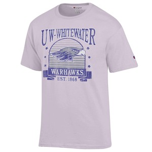 Champion T-Shirt UW-Whitewater with Mascot and Vintage Lavender Star Design - main view