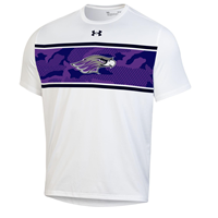 Under Armour Loose Fit T-Shirt with Mascot over Purple Camo Design