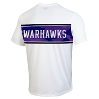 Image of Loose Fit T-Shirt with Mascot over Purple Camo Design -  1