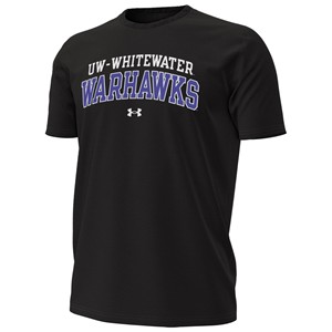 Underarmor T-Shirt UW-Whitewater over Warhawks Block Letters -  black