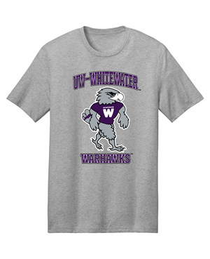 Freedomwear T-Shirt Front and Back UW-Whitewater Full Mascot over Warhawks