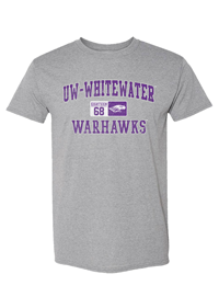 Freedom Wear UW-Whitewater over Mascot in box and Warhawks T-Shirt