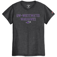 League T-Shirt Recycled Heather Gray with UW-Whitewater over Warhawks and Mascot