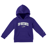 Champion Hooded Sweatshirt with UW-Whitewater arched over Mascot