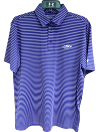 Under Armour Purple Striped Golf Polo