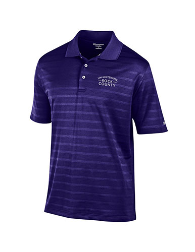 Champion Polo with Embroidered UW-Whitewater arched over Rock County