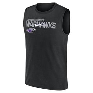 Image of Nike Dri-Fit Sleeveless T-Shirt with UW-Whitewater Warhawks over Mascot Head