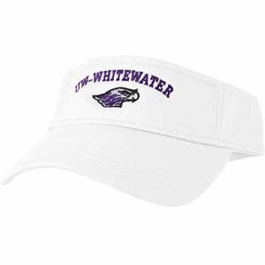 Visor - White UW-Whitewater over Mascot - main view