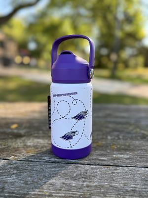 Image of Logo Brands - 12 oz Stainless Steel Kids Water Bottle with UW-Whitewater and Mascot