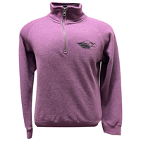 Blue 84 Women's 1/4 Zip Sweatshirt Mascot Left Chest