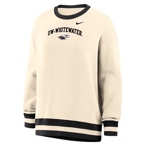 Nike Crewneck Cream and Black UW-Whitewater over Mascot - main view