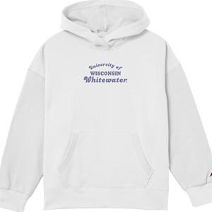League White Hooded Sweatshirt Fleece with University Of Arched over Wisconsin over Whitewater - main view
