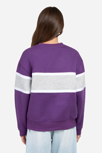 Image of Hype & Vice Women's Crewneck UWW with Purple and Grey Stripe Design -  1