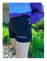 Hype & Vice Black Shorts with Embroidered Warhawks