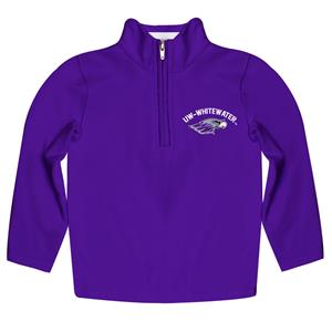 Vive La Fete Youth Quarter Zip Sweatshirt with UW-Whitewater over Mascot