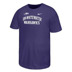 Nike Youth T-Shirt UW-Whitewater over Warhawks with Mascot in the Corner - main view
