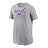 Image of Nike Youth T-Shirt UW-Whitewater arched over Mascot -  grey