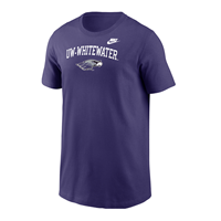 Image of Nike Youth T-Shirt UW-Whitewater arched over Mascot -  purple